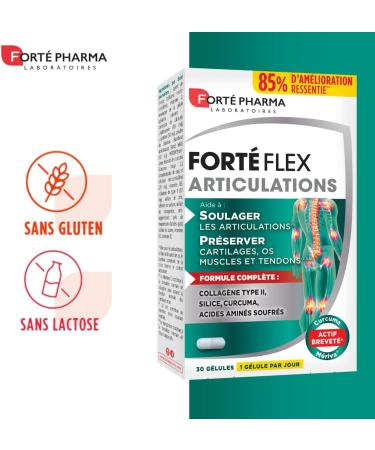 Fort Pharma - Fort Flex Joints - Joint Supplement - Collagen Type II Turmeric Silica Vitamin C Zinc - Bone Health Tendons Ligaments - 30 Capsules 1/Day - Buy Online on GoSupps.com