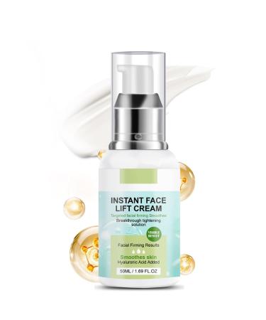 Instant Face Lift Cream Temporary Skin Tightening Cream with Hyaluronic Acid | Visibly Firm& Tighten Sagging Skin Reduces Wrinkles Anti-Aging Moisturizing Cream for Mature Women 1.69FL.OZ