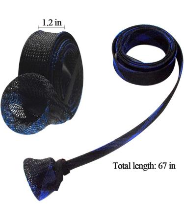 Dndo 7PCS Fishing Rod Sleeve - Braided Mesh Rod Cover for Protecting Fishing Rod - Black with Blue/White - Protector Pole Gloves Fishing Tools - Buy Online on GoSupps.com