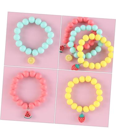 CALLARON 3pcs Children's Bracelet Fashion Bracelet Kids Suit Case Fruit Wrist Chain Friendship Bracelets Kid Suit Stretch Bracelet Kid Bracelets Decor Girl Gift Soft Ceramic Frosted Beads - Buy Online on GoSupps.com
