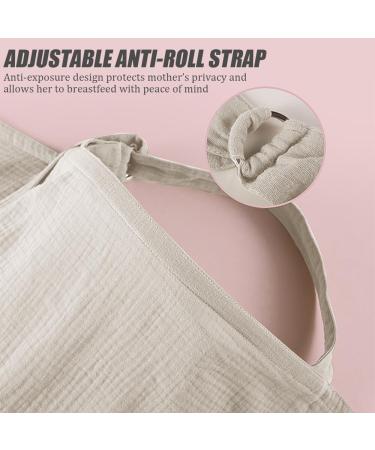 Soft & Breathable Breastfeeding Cover - Gklwej On-the-Go Musselin for Mothers | Cotton Car Seat Cover & Multi-Purpose Puck Cloth in Khaki - Buy Online on GoSupps.com