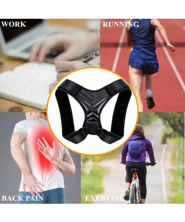 Buy WEEOATAR Upper Back Brace | Adjustable Posture Corrector for Adults & Kids | Elastic Back Straightener with Magic Stickers (Black M - Buy Online on GoSupps.com