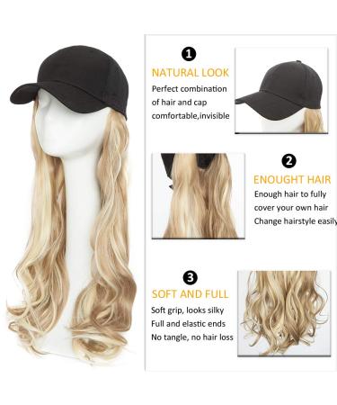 Buy Affordable Tess Extensions 16 Ombre Light Brown/Blond Synthetic Hair with Black Baseball Cap | 290g Women's Hair Extensions - Buy Online on GoSupps.com