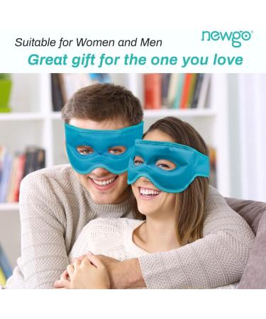 NEWGO Reusable Hot/Cold Eye Mask for Puffy Eyes - Cooling Therapy for Migraine, Dark Circles, Dry Eyes - Sinus Pain Relief - Light Blue - Buy Online on GoSupps.com