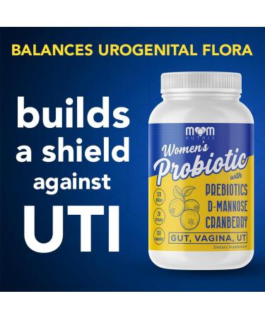 MOM NUTRIX Probiotic for Women - Vaginal Gut UT pH Balance Feminine & Digestive Health - Prebiotics with Probiotics Cranberry D-mannose - Bifidobacterium and Lactobacillus - 120 Capsules - Buy Online on GoSupps.com
