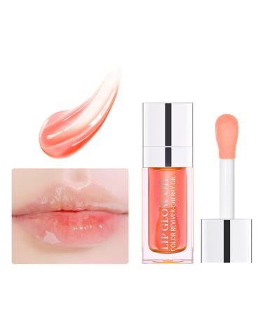 Fujiuia Glossy Lip Gloss Tinted Lip Oil Moisturizing Hydrating Plumping Liquid Lipstick Long Lasting Shine Lip Tint Lip Stain for Girls and Women I 0.20 Fl Oz (Pack of 1)