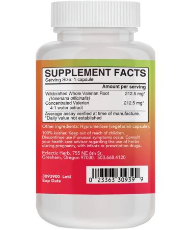 Eclectic Institute Raw Fresh Freeze-Dried Valerian 425 mg - 90 Non-GMO Veg Caps for Sleep & Relaxation - Buy Online on GoSupps.com