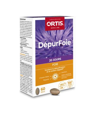 Ortis - D purFoie 60 Comprim s - Compl ment Alimentaire pour D toxifier et Soutenir les Fonctions du Foie - Confort Digestif - 100% Naturel base d Artichaut et de Pissenlit Non Applicable 60 unit (Lot de 1)