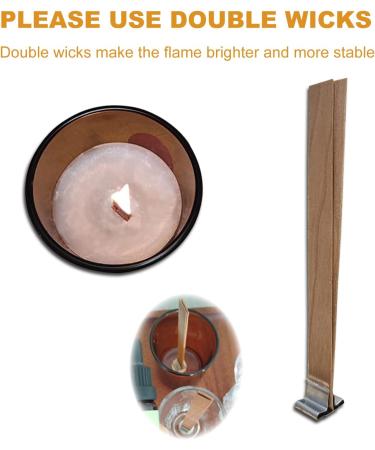 150pcs Upgraded Wooden Candle Wicks & Stands | 5.1 X 0.5 Inch Natural Wood Wicks with Iron Base | Smokeless DIY Candle Making Cores - Buy Online on GoSupps.com