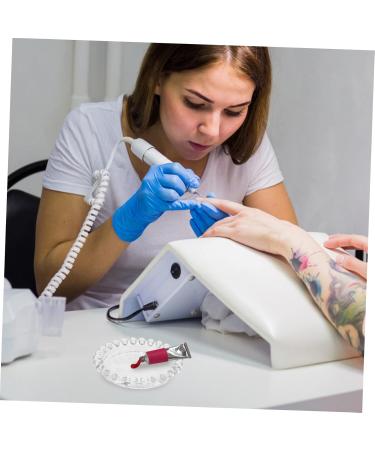 IWOWHERO Nail Brush Stand Piece Nail Pen Holder Nail Brush Manicure Tools Glass Crystal Nail Art Mixing Tray - Buy Online on GoSupps.com