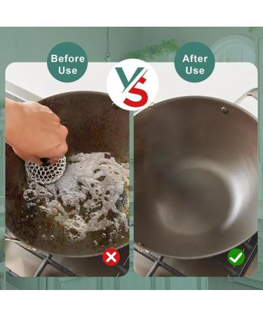 yuoseg Cast Iron Scrubber - 316 Cast Iron Cleaner Scrubber Chainmail Scrubber for Cast Iron Pans Skillet Scrubber Easy to Use - Buy Online on GoSupps.com