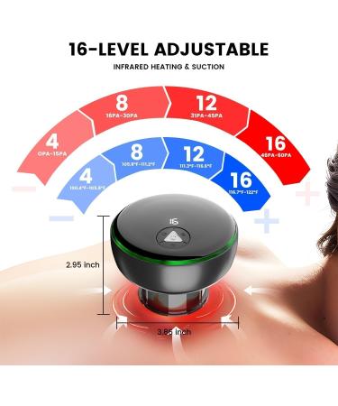 Dyroe Electric Infrared Cupping Massager - Intelligent 16 Gears 3 Modes Remote Control for Pain Relief & Detoxification | Smart Gua Sha Cupper - Buy Online on GoSupps.com