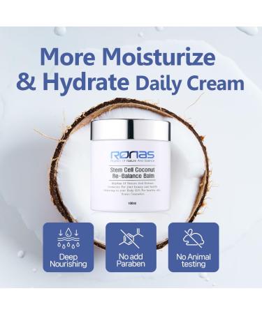 Ronas Stem Cell Coconut Rebalance Balm | Anti-Aging Cream & Moisturizer for Face & Neck | Korean Skin Care with Shea Butter & Coconut Oil - 3.3 Fl Oz - Buy Online on GoSupps.com