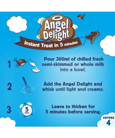 Angel Delight Smooth & Creamy Chocolate Flavour Dessert Mix - 600g Pack | Instant and Delicious - Buy Online on GoSupps.com