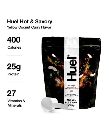 Huel Yellow Coconut Curry Hot and Savory Meal Replacement - 14 Scoops, 25g Protein, 8g Fiber, 27 Vitamins & Minerals - Buy Online on GoSupps.com