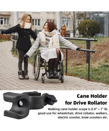 2 Pack Walking Stick Holders CHUNZHILAI Crutches Stick Bracket Crutch Holders Cane Holder for Drive Rollator Walker Wheelchair (Black) - Buy Online on GoSupps.com