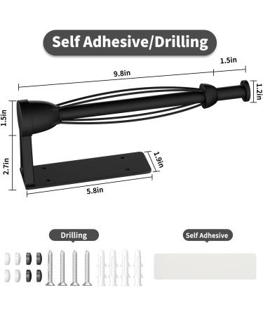 Single Hand Operable Under Cabinet Paper Towel Holder with Damping Effect - Black | For Kitchen & Bathroom - Buy Online on GoSupps.com