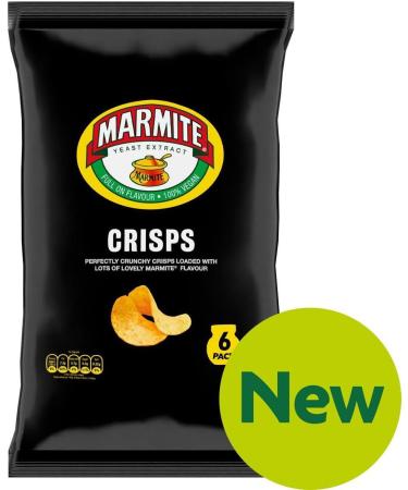 Marmite Crisps 6 x 25g - 2 Pack | Full on Flavour Perfectly Crunchy Crisps Loaded with Lots of Lovely Marmite - Buy Online on GoSupps.com