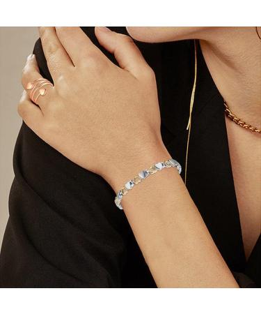 Vicmag Magnetic Therapy Bracelet for Women - Titanium Steel Arthritis Pain Relief - Healing Gift in Silver & Gold Love Design - Buy Online on GoSupps.com