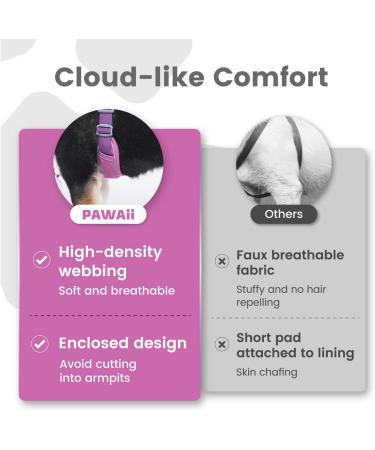 Pawaii Dog Harness for Large Dogs - Adjustable Breathable Anti-Drawing Design in Orchid Purple (XL: 81-96cm) - Buy Online on GoSupps.com