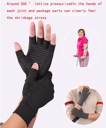 Copper Compression Arthritis Gloves Best Copper Infused Glove for Women and Men Fingerless Compression Gloves Small Large - Buy Online on GoSupps.com