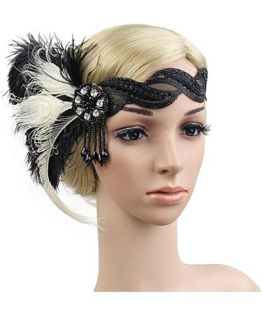 Vintage Flapper Headband | Great Gatsby Leaf Tiara 1920's Hair Accessory - Gold - Buy Online on GoSupps.com
