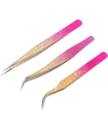 3 Piece Stainless Steel Nail Art Tweezers Set - Multifuntional Rhinestone Tongs for Manicure with Straight Bending Tips - Easy Absorption & Extraction - Buy Online on GoSupps.com