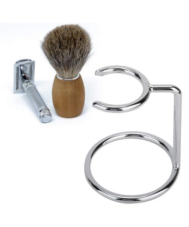 Buy Stainless Steel Shaving Brush Holder - Silver Stand for Beard & Razor | Ideal for Salon Home & Travel - Buy Online on GoSupps.com