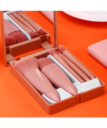 kawehiop 5 Pieces Makeup Brushes Plastic Handle with Mirror Powder Foundation Beauty Make Up Soft Brush Beginner Cosmetics - Buy Online on GoSupps.com