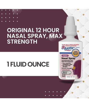 Equate Original 12 Hour Nasal Spray Max Strength 1 Fluid Ounce - Original Nasal Spray - Pack of 3 - Buy Online on GoSupps.com
