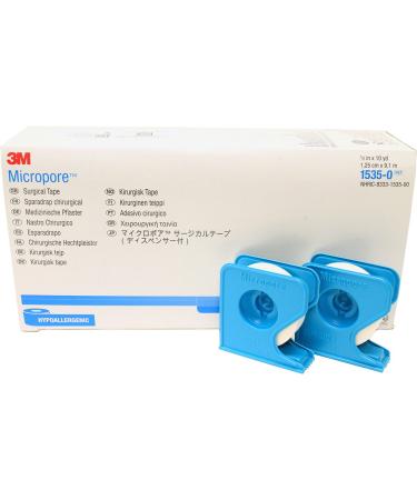 3m Micropore Surgical Tape 1/2 x 10 Yards with Dispenser (Pack of 2)