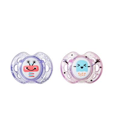Tommee Tippee Fun Style Pacifiers 0-6m - BPA-Free Silicone Binkies (2 Count) - Varied Colors and Designs - Buy Online on GoSupps.com
