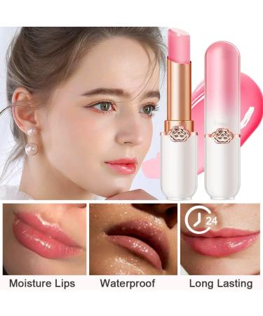 Peach Color Changing Lipstick Set - Long Lasting Lip Gloss for Women - 2 Pcs Labiales Lip Balm Tinted Magic Stain Glossly Makeup Jelly Crystal by BINGBRUSH - Buy Online on GoSupps.com