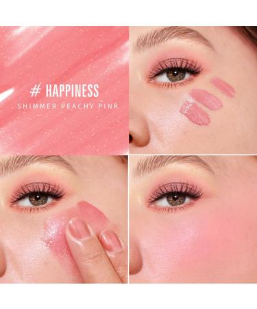 Kimuse Gel Cream Blush - Dewy Finish Liquid Blush in Happiness Shimmer Peachy Pink | 4ml Natural Look Make-Up for Radiant Cheeks | International Shipping Available - Buy Online on GoSupps.com