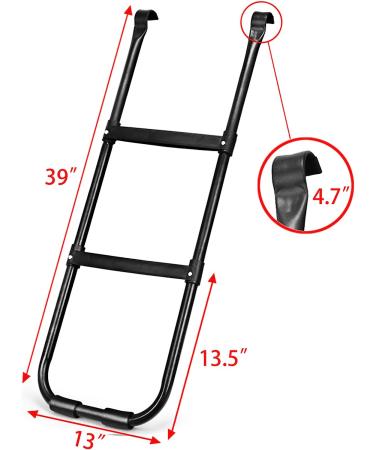 2-Step Wide Climbing Ladder for Trampoline - Black | Gardenature Replacement Parts - Buy Online on GoSupps.com