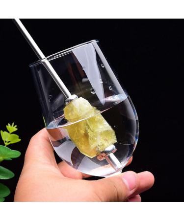 for Natural Crystal Citrine Stone Straw 18/8 Stainless Steel Reusable Straws for Drinking with Cleaner Brush Gift ERTEYIN - Buy Online on GoSupps.com