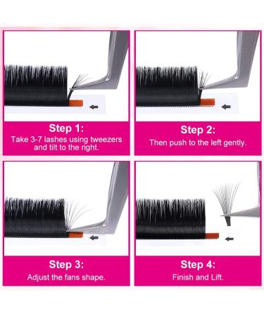 D Curl 0.05 Easy Fan Lashes 15-20mm Mixed Length Russian Eyelashes - Natural Look Self Fanning Eye Lashes Extensions - Buy Online on GoSupps.com