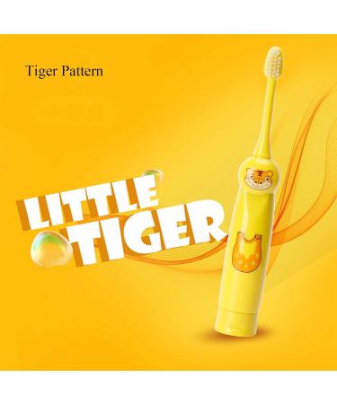 Children's Electric Toothbrush - Cartoon Pattern Soft Bristles Sonic Vibration Waterproof - Ideal Gift for Kids (Yellow) - Buy Online on GoSupps.com
