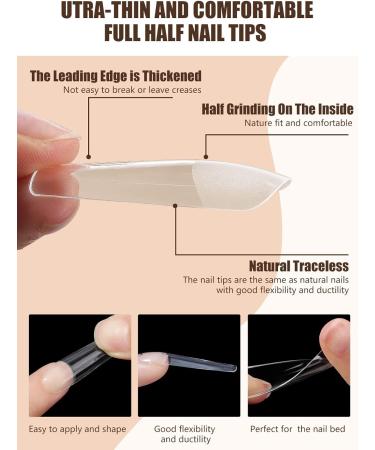 Deciniee Clear Nail Tips 550Pcs - Professional Extra Long Tapered Nail Tips for Acrylic Extensions | 11 Sizes Square False Nails Kit for Salon & Home DIY - Buy Online on GoSupps.com
