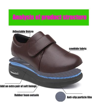 ALASON Women's Diabetic Slippers - Stylish Extra Wide Width Shoes for Walking & Edema Relief - Brown, Size 8 Wide - Buy Online on GoSupps.com