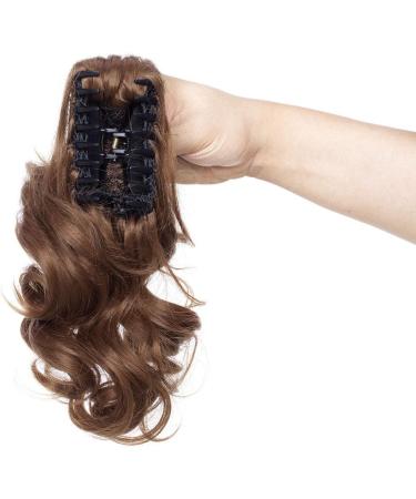 Long Short Claw Ponytail Hair Extensions One Piece Cute Clip in on Ponytail Jaw Claw on Straight Curly Hairpiece Brown Blonde Black Ombre 12" Curly Light Brown - Buy Online on GoSupps.com