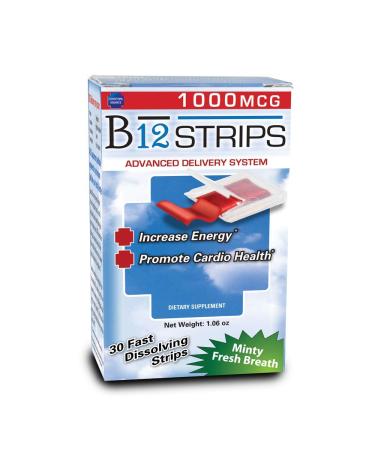 Essential Source Vitamin B12 Strips - Energy Supplement with 1000 mcg of Methylcobalamin - Minty Flavor 30 Day Supply