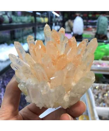 Natural Pale Orange Quartz Crystal Cluster Crystals raw Gemstone Specimen Beautiful Crystal Crystal Cluster 280-320g - Buy Online on GoSupps.com