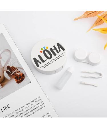 Aloha Hawaii Round Case For Contact Lens Kit Storage Box with Mirror Printed - Buy Online on GoSupps.com
