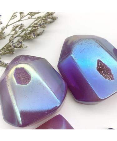 Gems for Decoration Natural Aura Electroplating Geode Agate Point Cluster Raw Quartz Polished Decoraction Decor s Aura Crystal - Buy Online on GoSupps.com