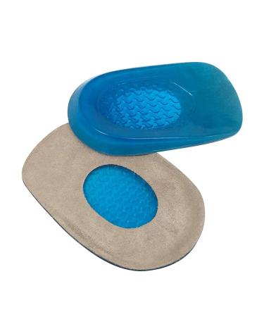 Runee Gel Heel Cups (2 Pairs) - Massaging Shock Absorbtion Cushions Inserts Provides Foot Relief from Plantar Fasciitis  Sore Heel Pain  Bone Spur  Achilles Pain and General Foot Pain (Small)