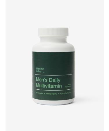 Homme Labs Men's Daily Multivitamin Vegetable Capsules 30-Day Supply Essential Vitamins & Minerals Botanical Blend Antioxidant-Rich for Muscle Joint & Prostate Support 2 Capsules Daily
