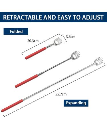Buy Woso Back Scratch Bear Claw - Telescopic Back Massager for Humans & Pets | Soft Rubber Racks | Red - Buy Online on GoSupps.com