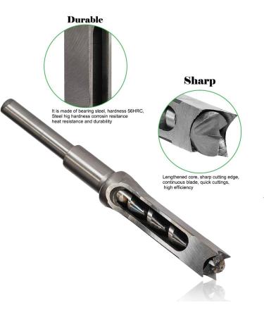 Square Hole Mortising Chisel Set - 7pcs Woodworking Drill Bits 1/4 - 3/4 Steel Hardness Sharp Durable - Buy Online on GoSupps.com