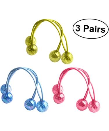 VINTORKY 3 Pairs of Crispy Hair Bow Blue Hair Bobbles Children's Hair Bobbles with Balls Bubble Ponytail Elastic Band Hair Rope Children's Bun Hair Accessories for Girls Toddlers Axel Large - Buy Online on GoSupps.com